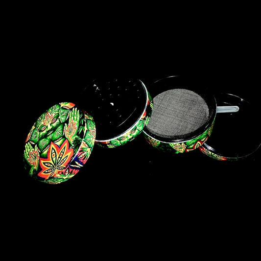 Psychedelic man/flower themed herbal grinder