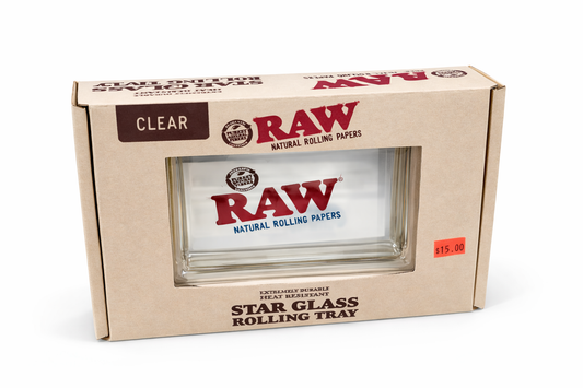 RAW Clear Star Glass Rolling Tray
