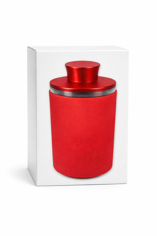 Premium Glass Stash Jar with Protective Silicone Sleeve