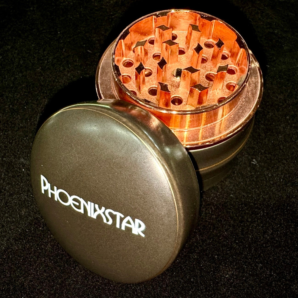 Phoenix Star Ceramic Herb Grinder (Includes Scraper & Brush)- Black