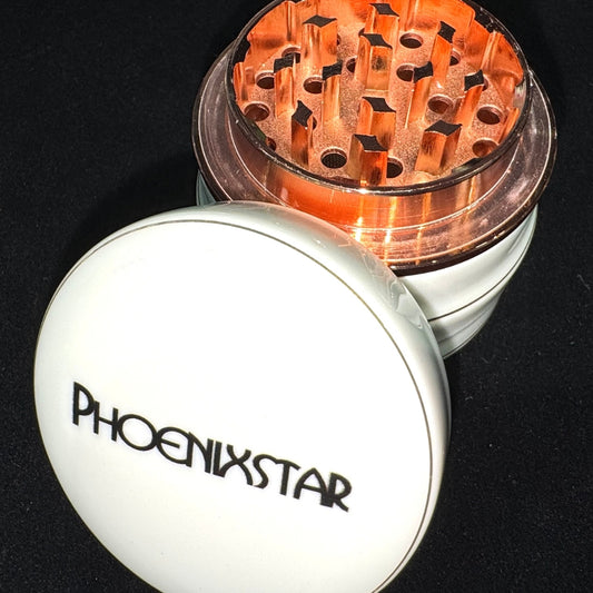 Phoenix Star Ceramic Herb Grinder (Includes Scraper & Brush)- White
