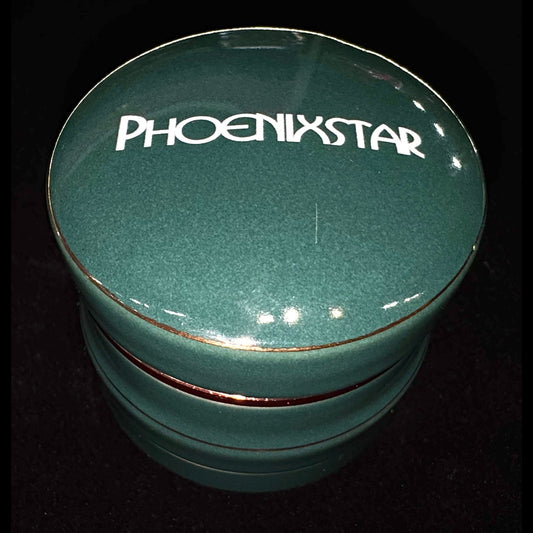 Phoenix Star Ceramic Herb Grinder (Includes Scraper & Brush)- Green