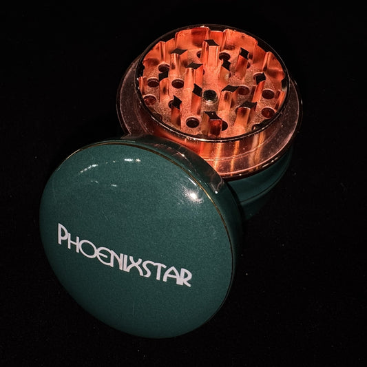 Phoenix Star Ceramic Herb Grinder (Includes Scraper & Brush)- Green
